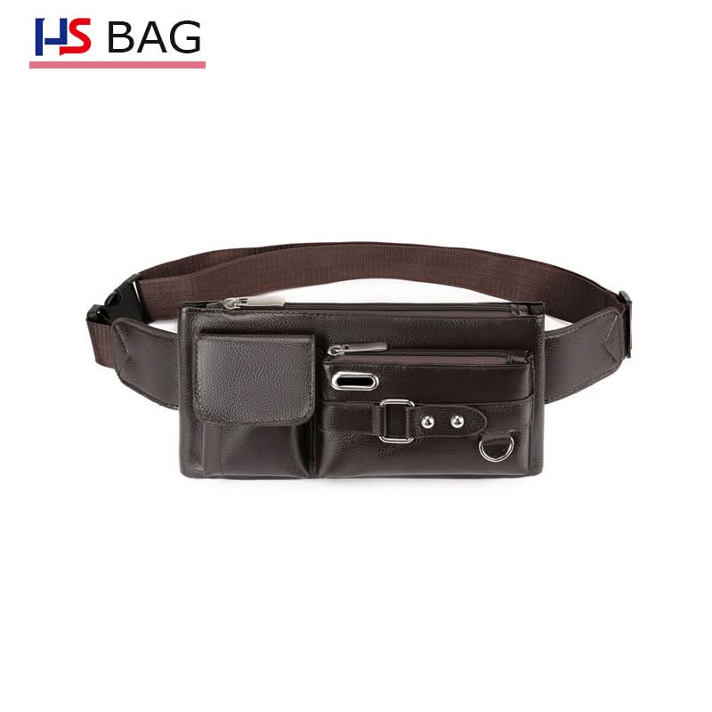 Men's PU Leather Chest and Waist Bag – Multi-Layer