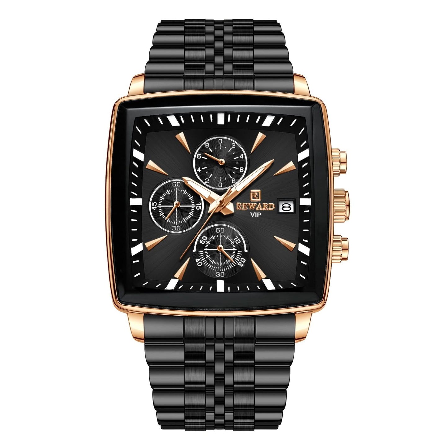 Men’s Square Chronograph Quartz Watch – Business Timepiece with Luminous Dial