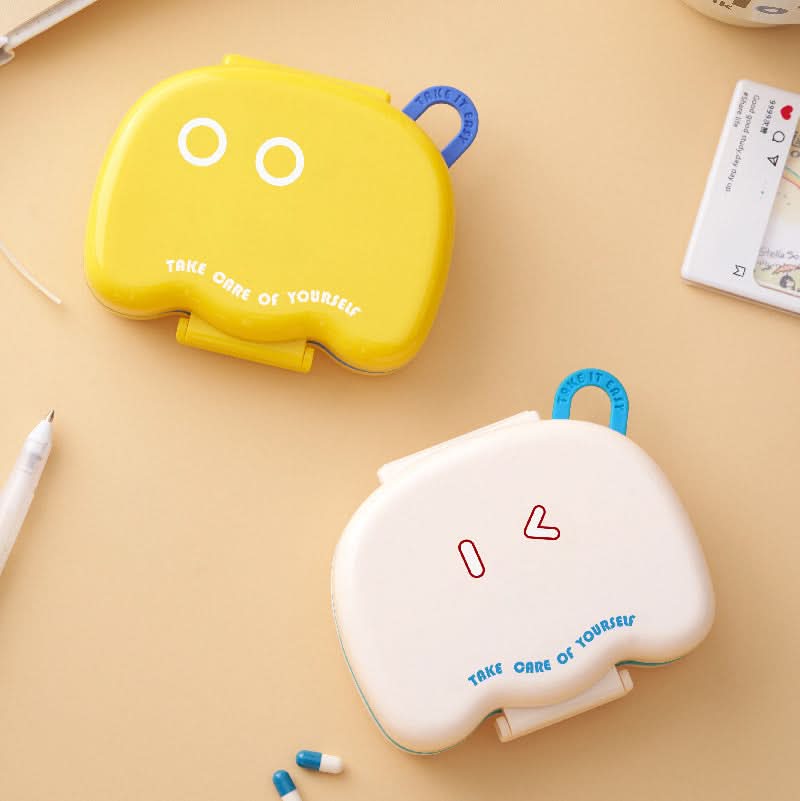 Cute Mini Pill Box – 7-Day AM/PM Travel Medicine Organizer with Secure Lid