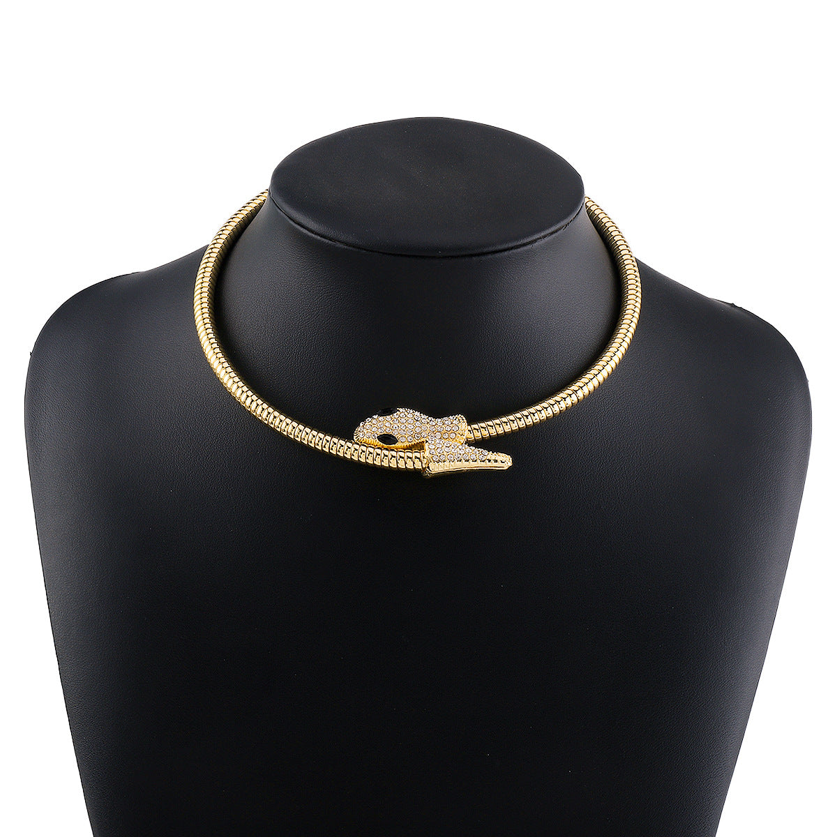 Rhinestone Snake Choker Necklace – Punk Statement Jewelry for Women