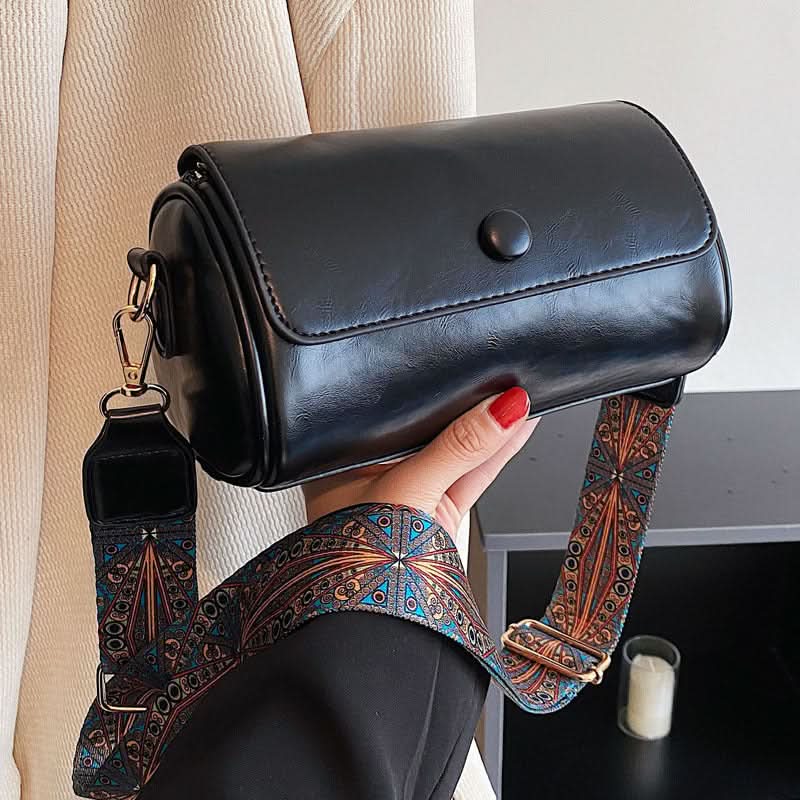 Women's Retro Cylindrical Messenger Bag – With Wide Shoulder Strap