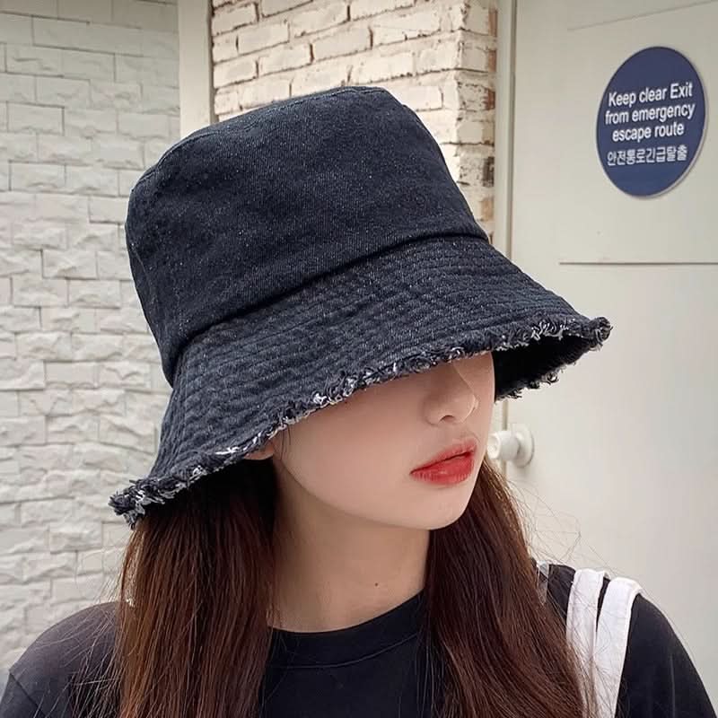 Women's Wide Brim Bucket Hat – Korean Style Hat for Summer