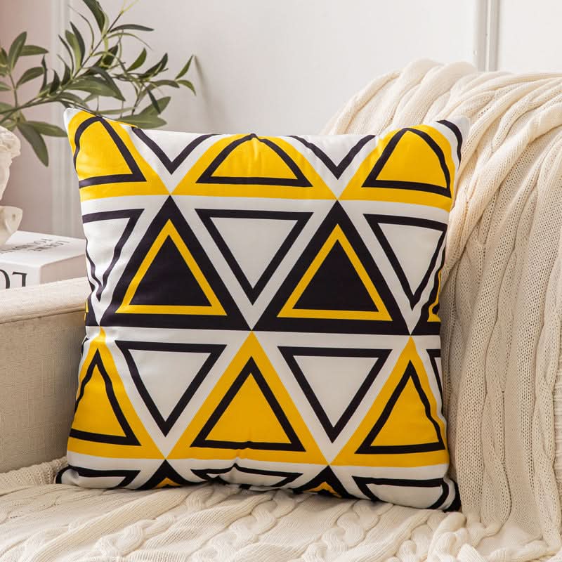 Double-Sided Short Plush Geometric Pillow Covers (Set of 2)