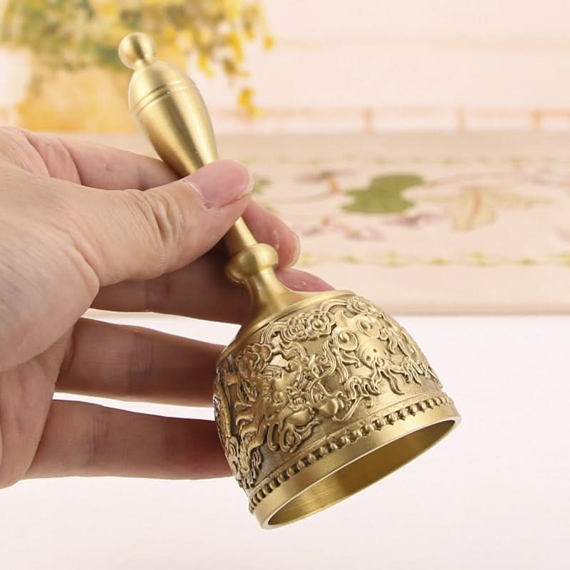 Pure Copper Rattle Bell - Hand Crank Brass Desk Ornament