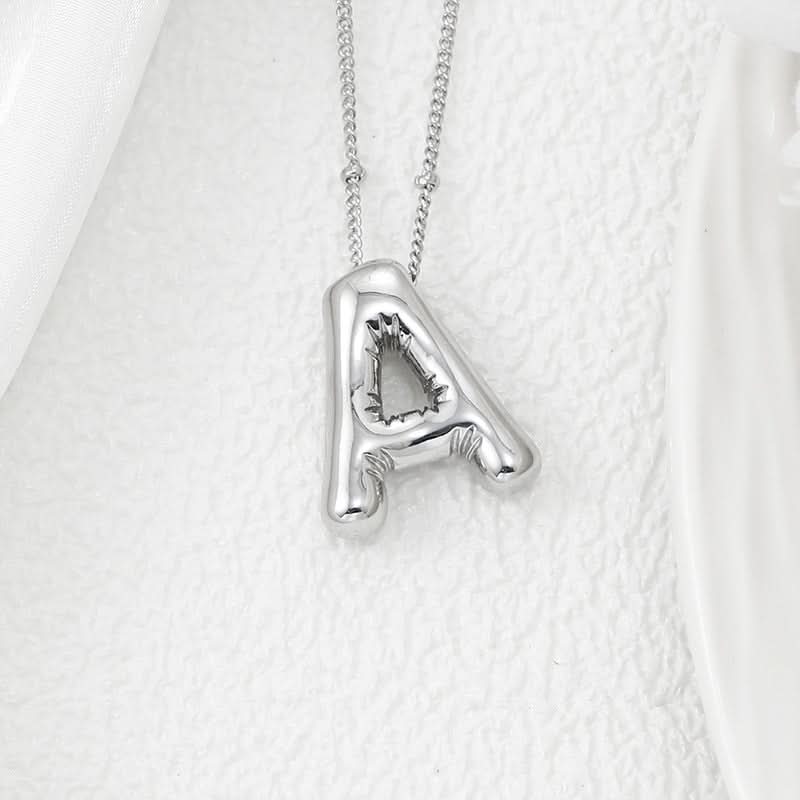 Silver-Plated Alphabet Pendant Necklace – Hip-Hop Style