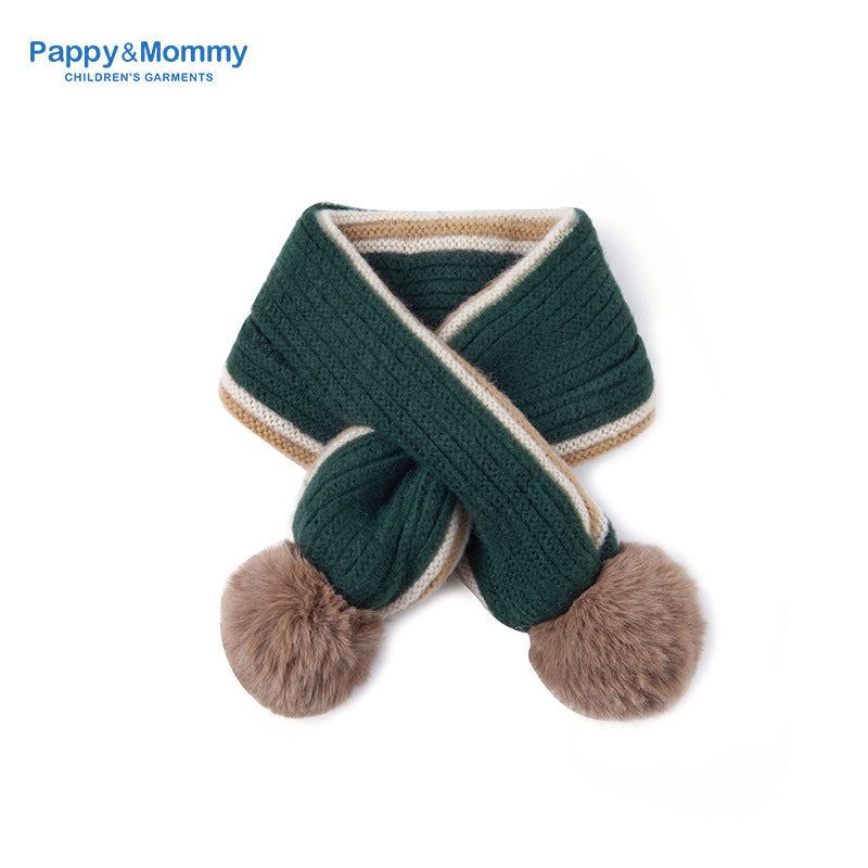 Baby Winter Scarf – Soft Knit Imitation Cashmere, Warm Jacquard Design