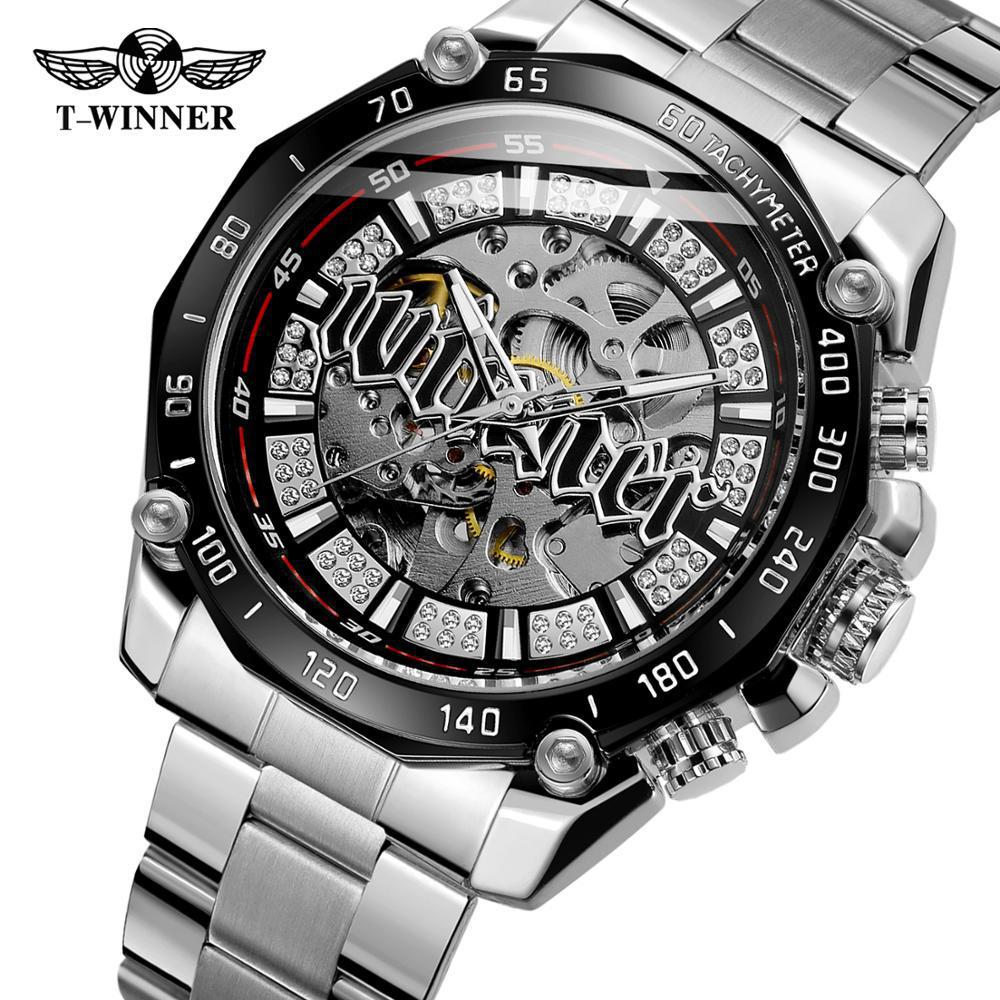 T-Winner Luxury Skeleton Automatic Mechanical Watch for Men – Fashionable Timepiece