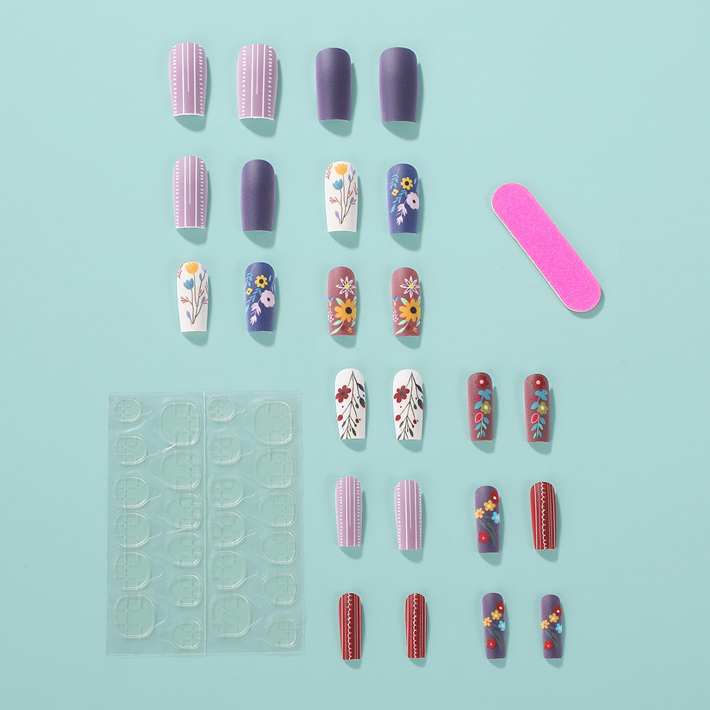 Matte Sunflower Press-On Nails – Colorful Medium Square Acrylic Set