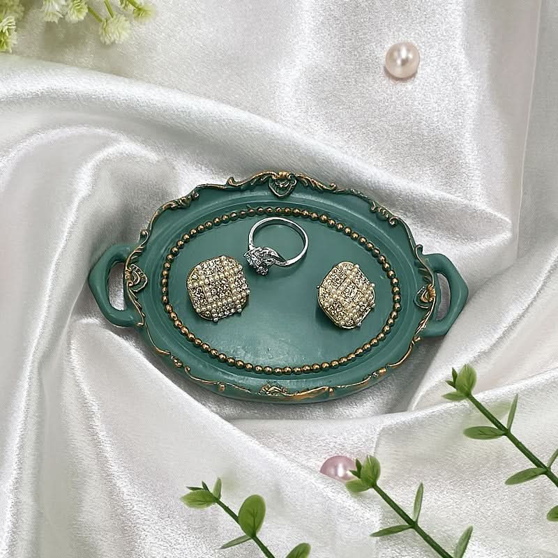 Shiyilian INS Style Creative Resin Candle & Jewelry Tray (Set of 2pcs.)