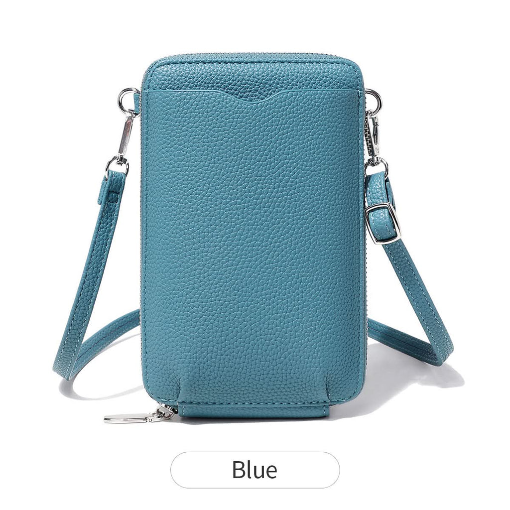Women's Crossbody Phone Bag – Lychee Pattern PU Leather Daily Shoulder Bag
