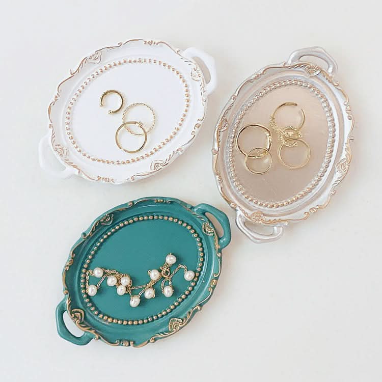 Shiyilian INS Style Creative Resin Candle & Jewelry Tray (Set of 2pcs.)