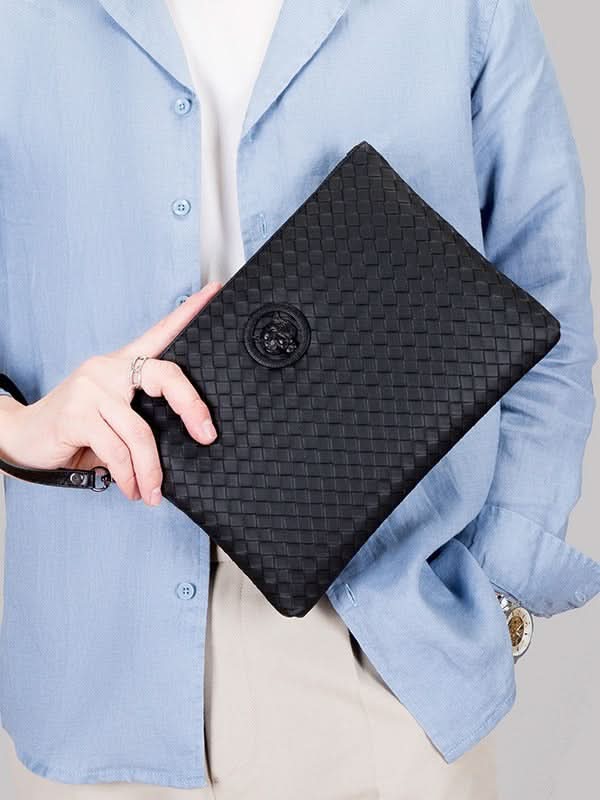 Men's PU Leather Business Clutch – Envelope Bag with Tiger Head Pattern