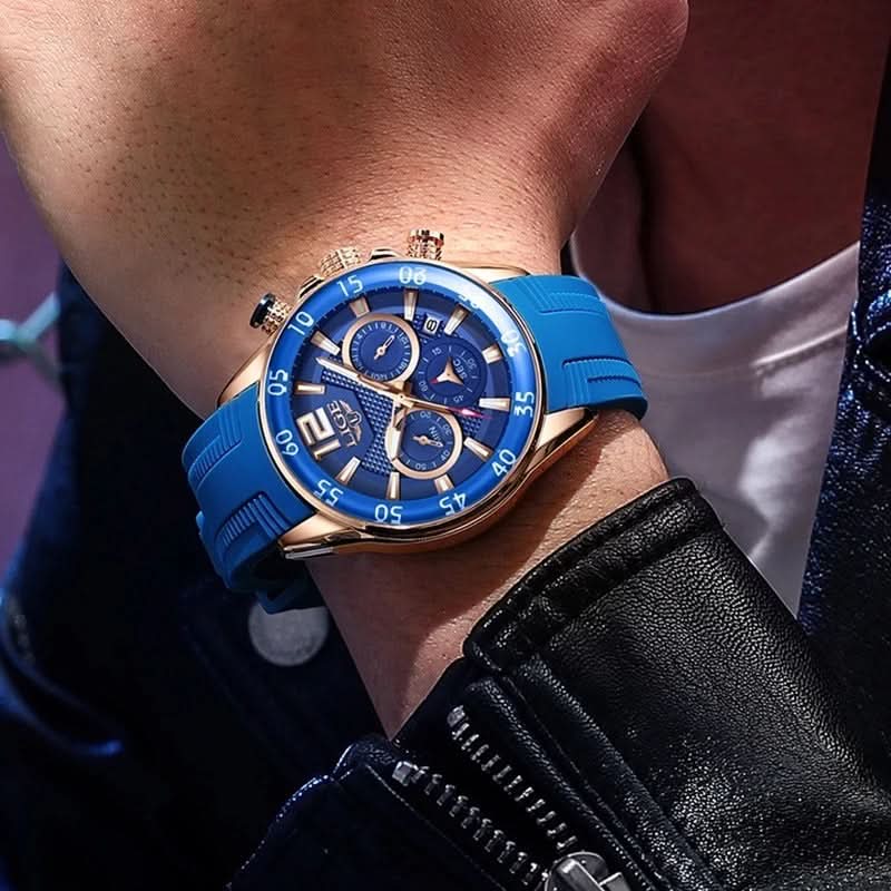 Men’s Quartz Sports Chronograph Watch –Silicone Strap