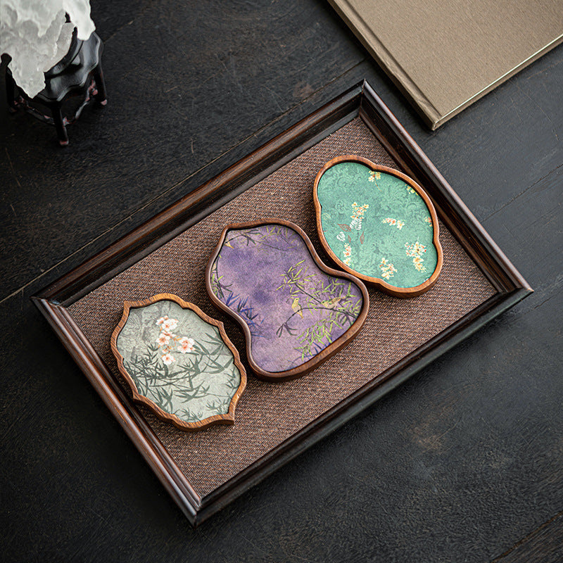 Walnut Wood Tea Tray – Durable Chinese Style Pot Holder for Home Kung Fu Tea Sets