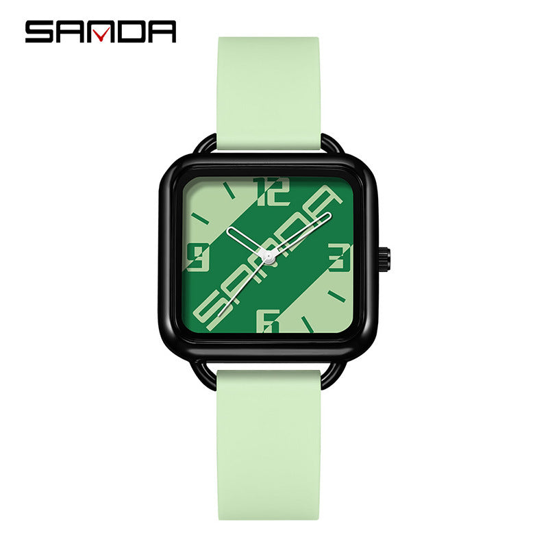 Sanda Unisex Square Quartz Watch – Trendy Waterproof Fashion Watch for Students