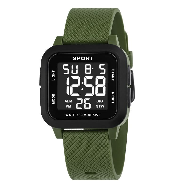 Men’s Casual Square Digital Sports Watch – Multi-Function, Alarm, Stopwatch