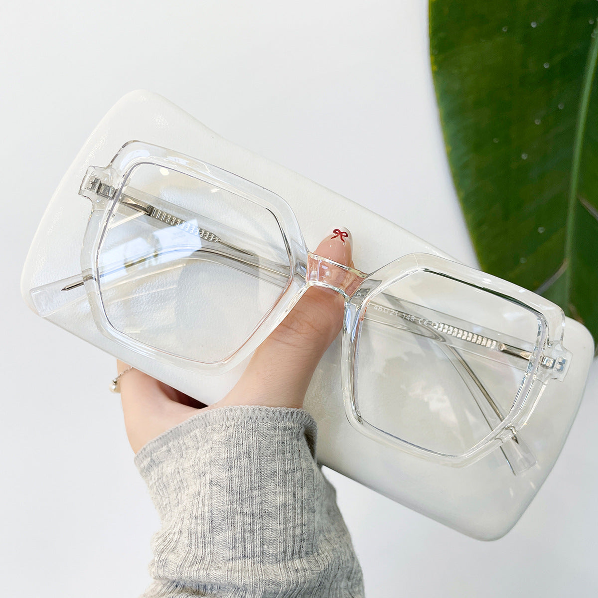 Trendy Oversized Square Blue Light Glasses – TR90 Frame, Myopia-Ready