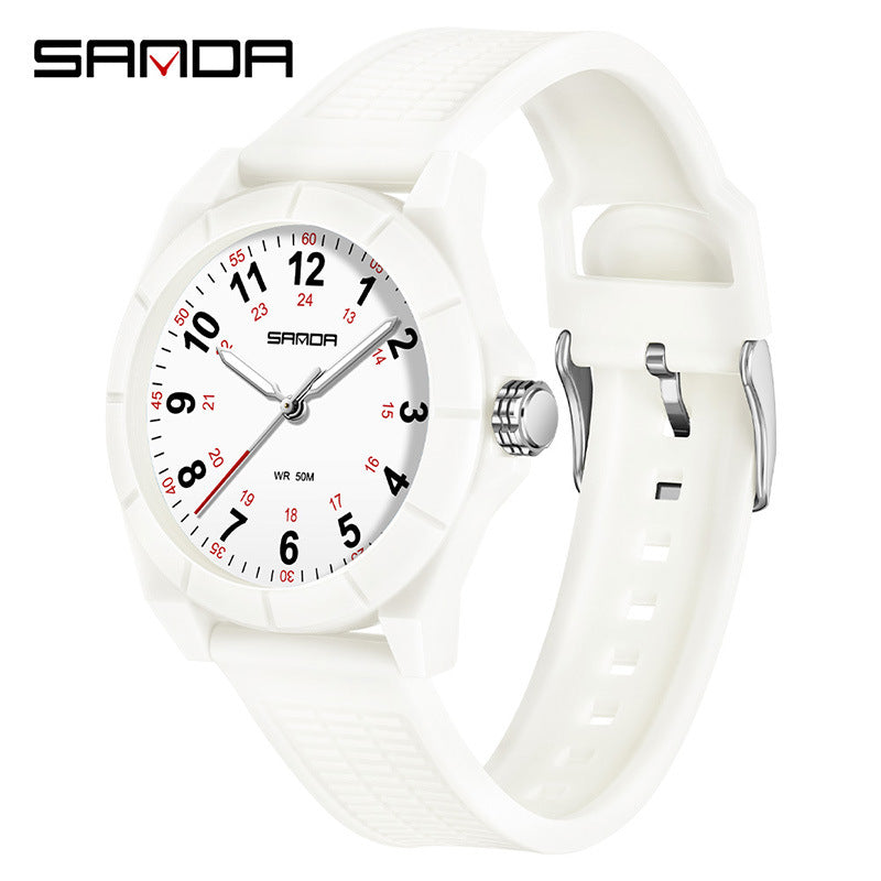 Sanda Luminous Student Quartz Watch – Waterproof Casual Kids Wristwatch