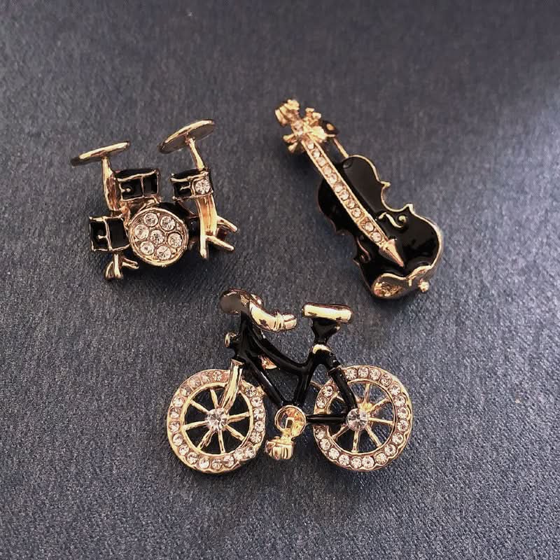 Vintage Alloy Rhinestone Brooch – For Jackets, Bags & Suits