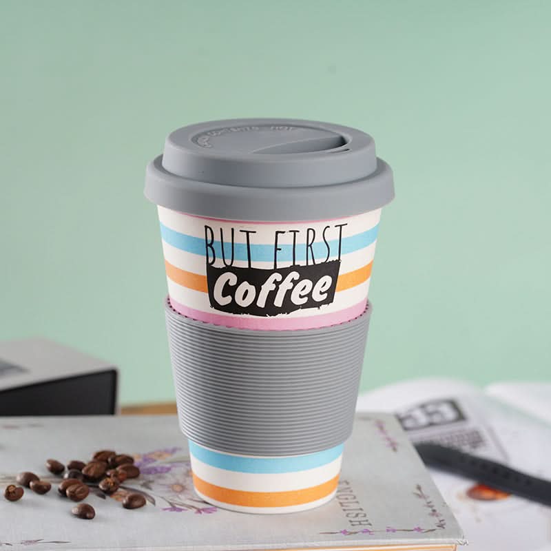 Eco-Friendly Bamboo Fiber Coffee Cup – Biodegradable, Leakproof Travel Mug (470ML)