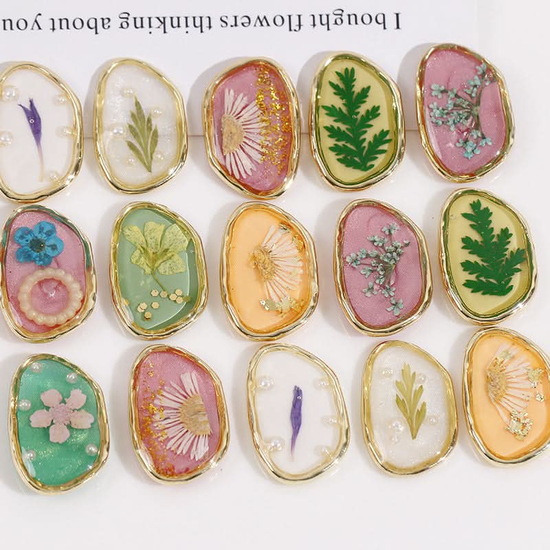 Pearl Oval Quicksand Green Leaf Earrings - DIY Jewelry Accessories (Set of 6 pcs.)