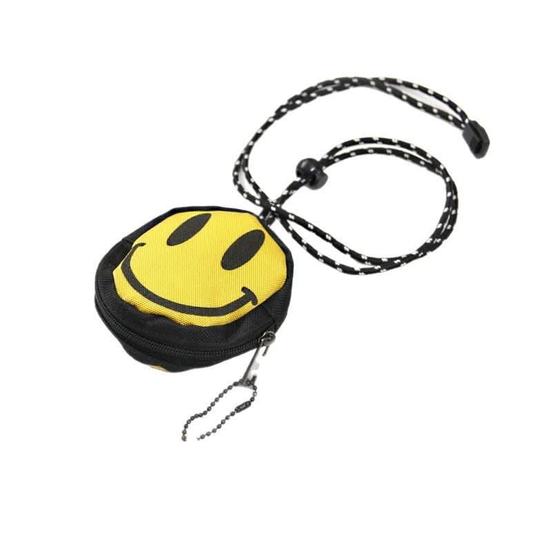 Mini Smiley Coin & Earphone Pouch – Hanging Neck Key Storage Bag