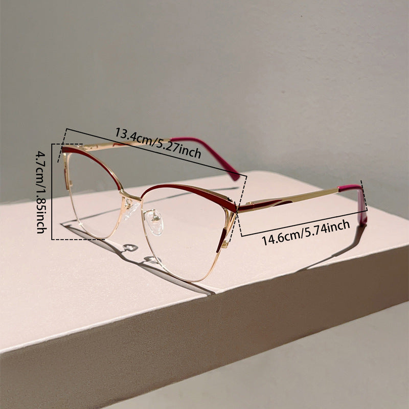 Cat Eye Anti-Blue Light Glasses – Premium Metal Frame, Office & Daily Wear | Fashion Sunglasses