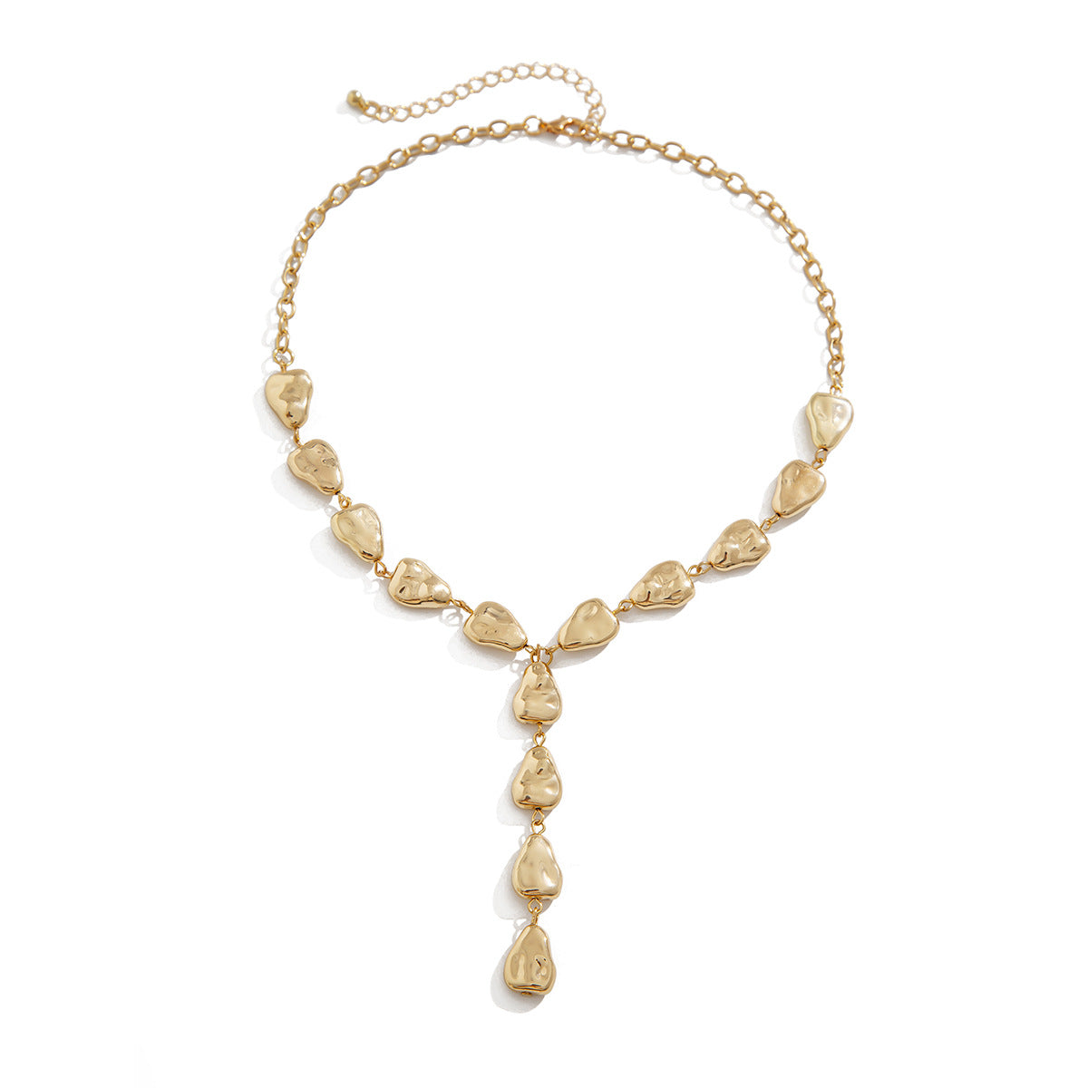 Molten Heart Y-Drop Necklace – Statement Clavicle Chain Jewelry