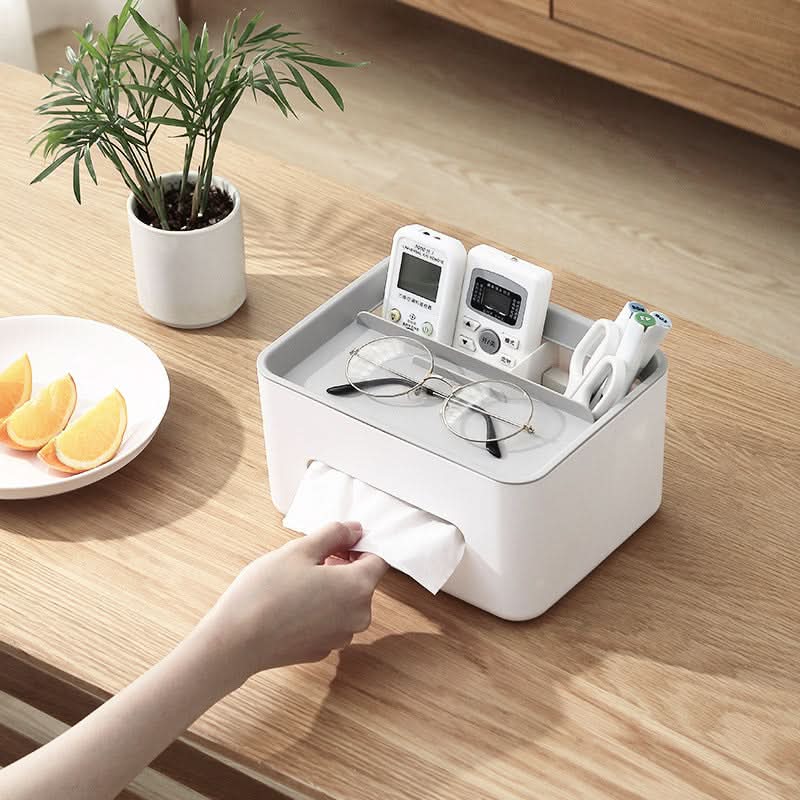 Modern Tissue Box with Remote Control Storage – Multi-Purpose