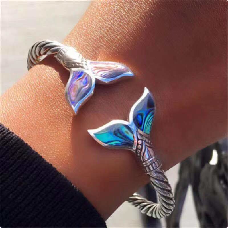 Mermaid-Inspired Open Cuff Bracelet for Women