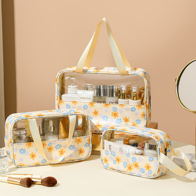 Transparent Cosmetic Bag Set – Waterproof PVC Toiletry Organizer | Pack of 3