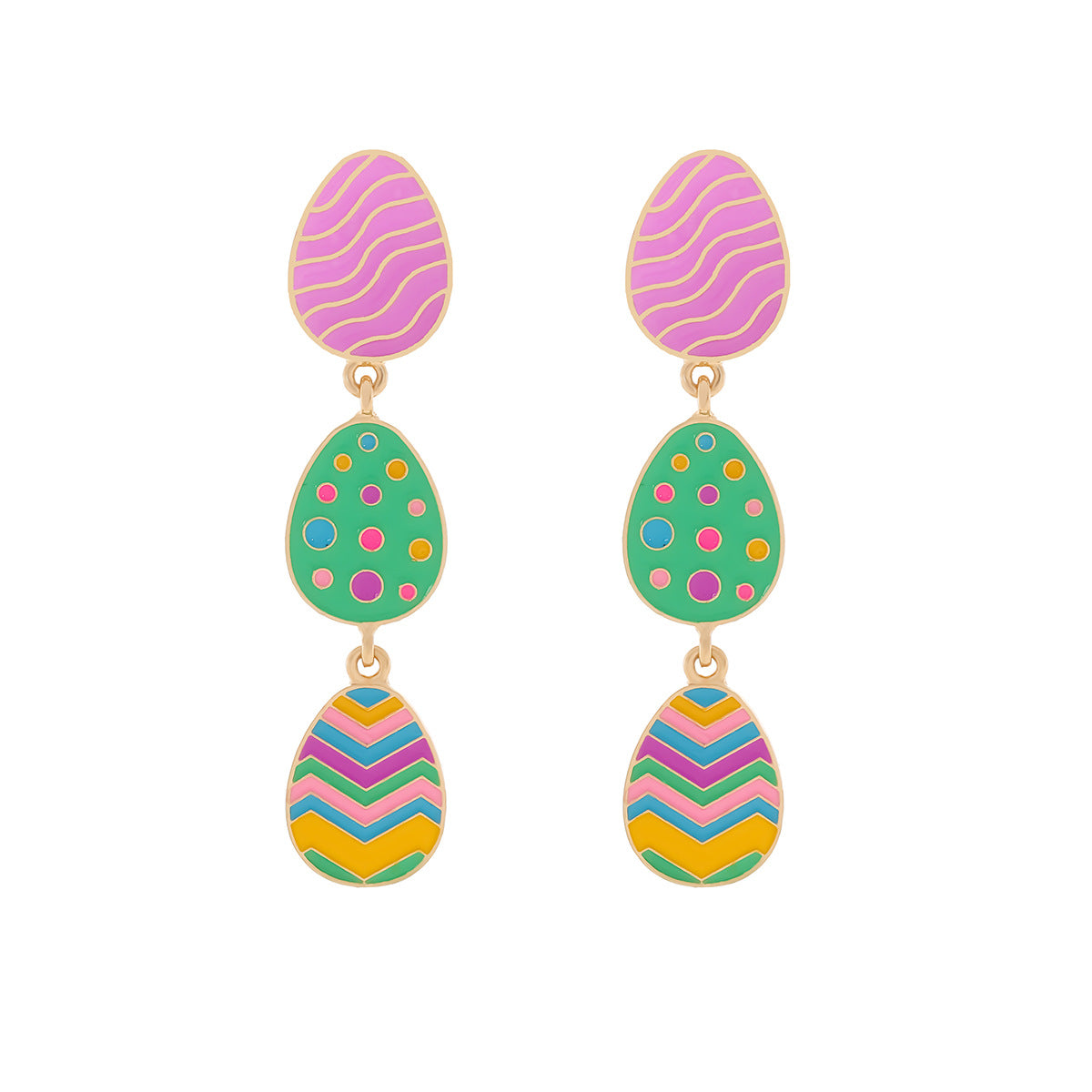 Cute Easter Egg Drop Earrings for Women – Colorful Acrylic Pendant Jewelry
