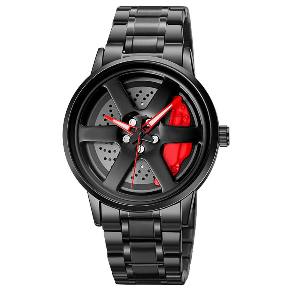 Men's Wheel-Style Waterproof Quartz Watch-Rotatable