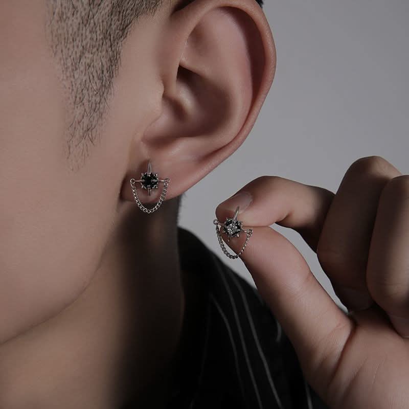 Men's Trendy Star Chain Earrings – Statement Jewelry
