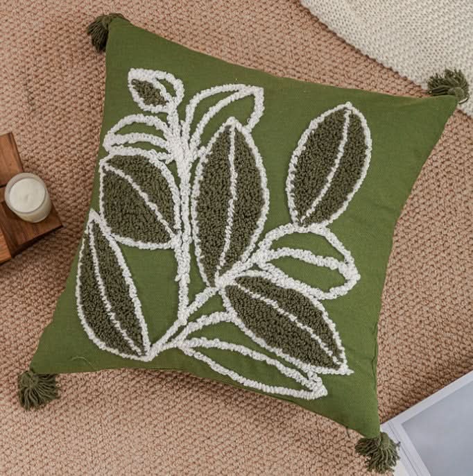 Nordic Red Leaf Velvet Pillow Cover