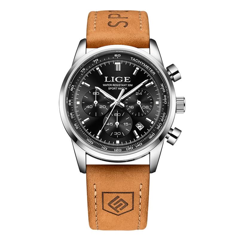 Men’s Luxury Business Quartz Watch – 3-Dial Chronograph