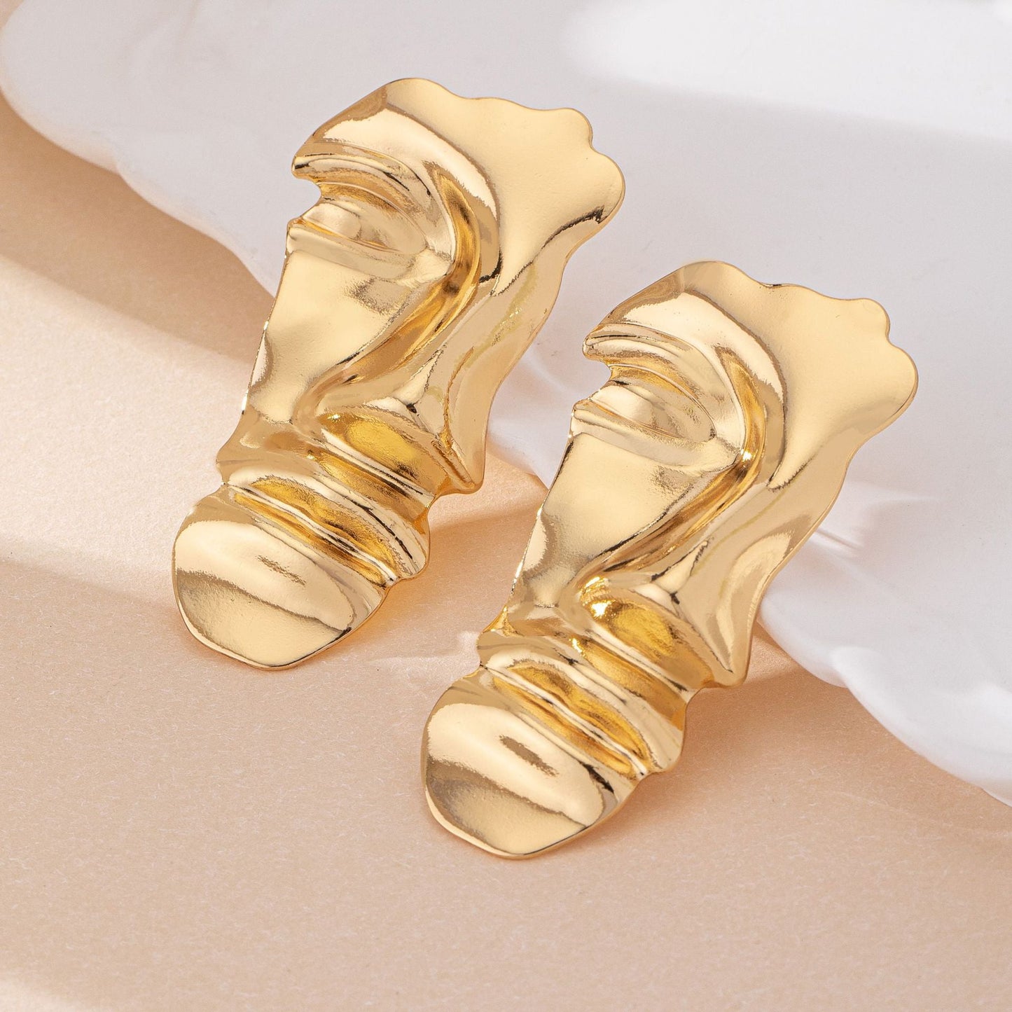 Women’s Statement Earrings – Alloy Abstract Human Face Design