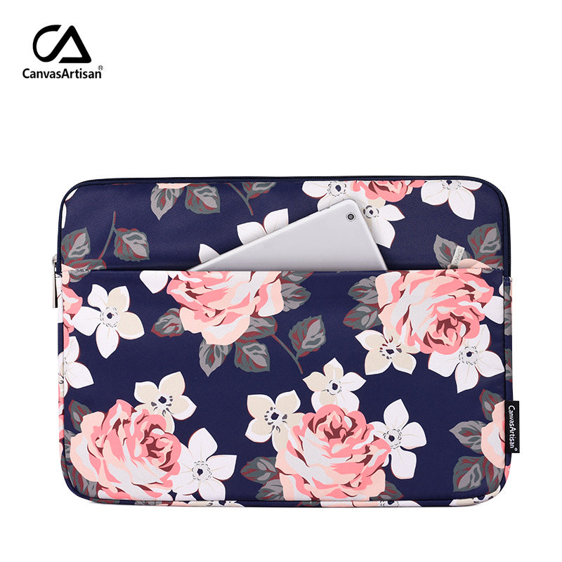 Floral Laptop Sleeve – Polyester Shock-Resistant Case for Lenovo, Apple, Huawei (11–15")
