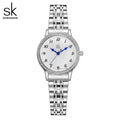 SK Women’s Quartz Watch – Small Diamond Dial, 30M Waterproof Fashion Wristwatch