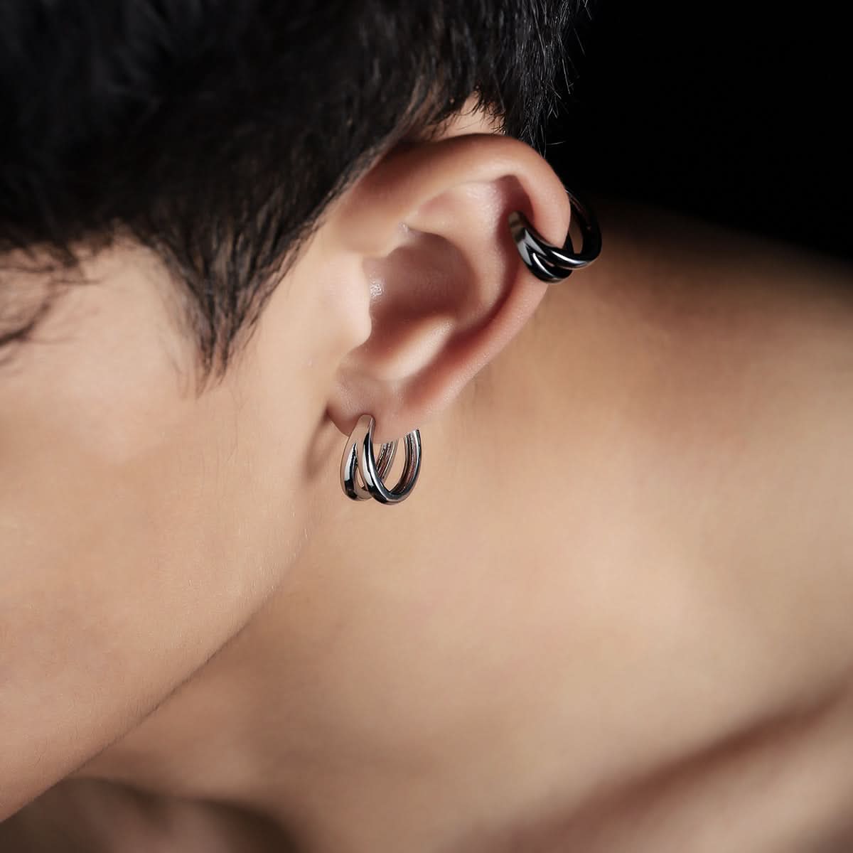 Men’s U-Shaped Ear Clips – Stylish Non-Piercing Hoop Earrings