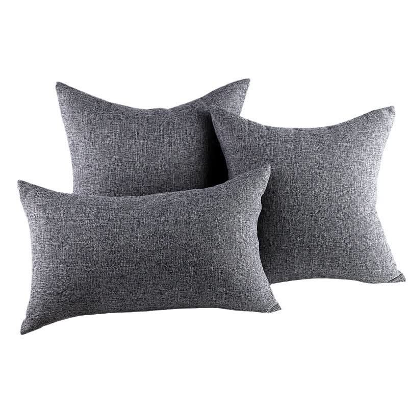 Solid Color Linen Sofa Pillow Covers (Set of 2)