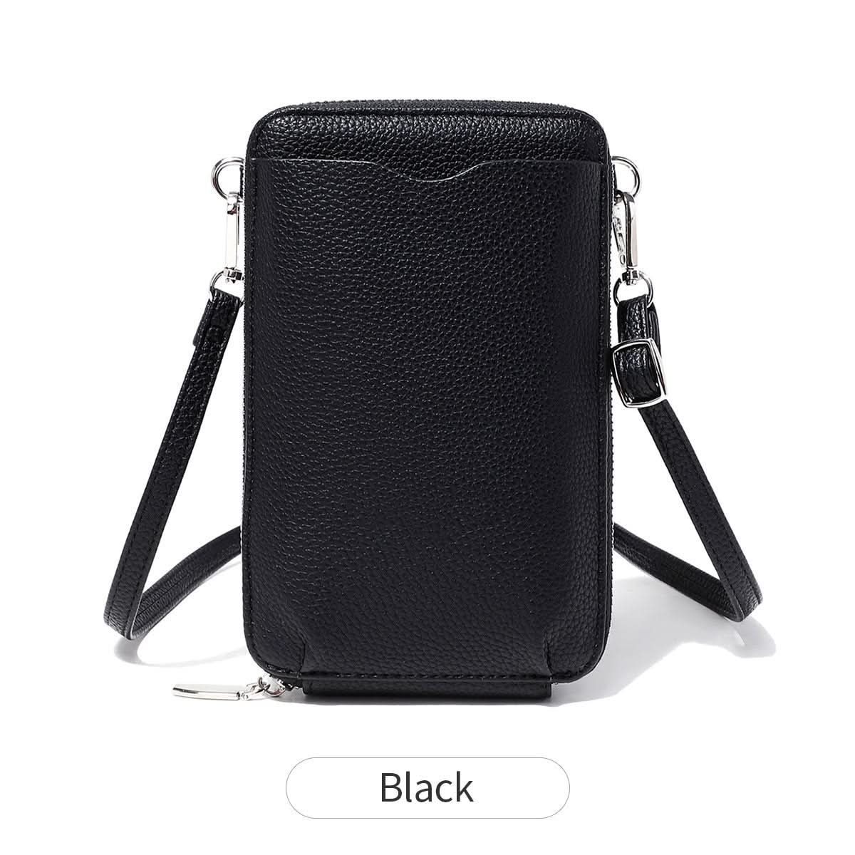 Women's Crossbody Phone Bag – Lychee Pattern PU Leather Daily Shoulder Bag