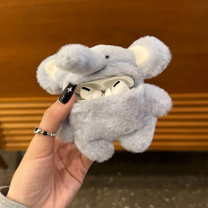 Plush Elephant AirPods Case – Cute Light Blue Cover for AirPods 1/2/3/Pro