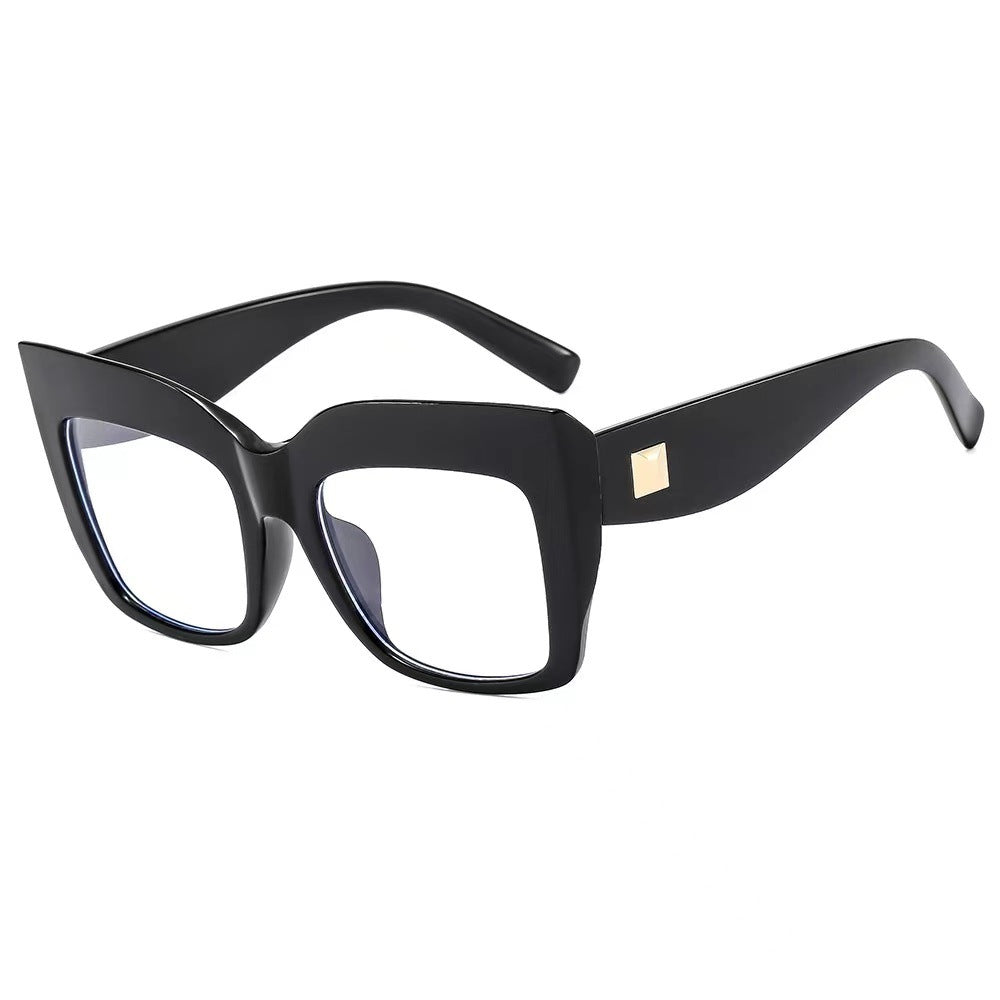 Women's Colorful Cat-Eye Square Glasses – Oversized Anti-Blue Light Frames