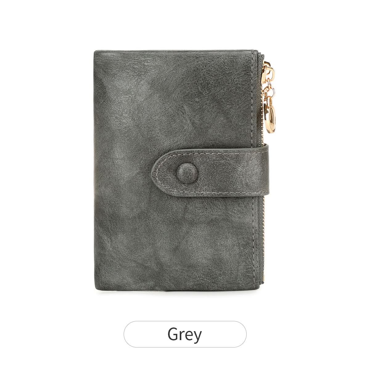Women's Double Zipper Trifold Wallet – Multi-Card Slot Wallet