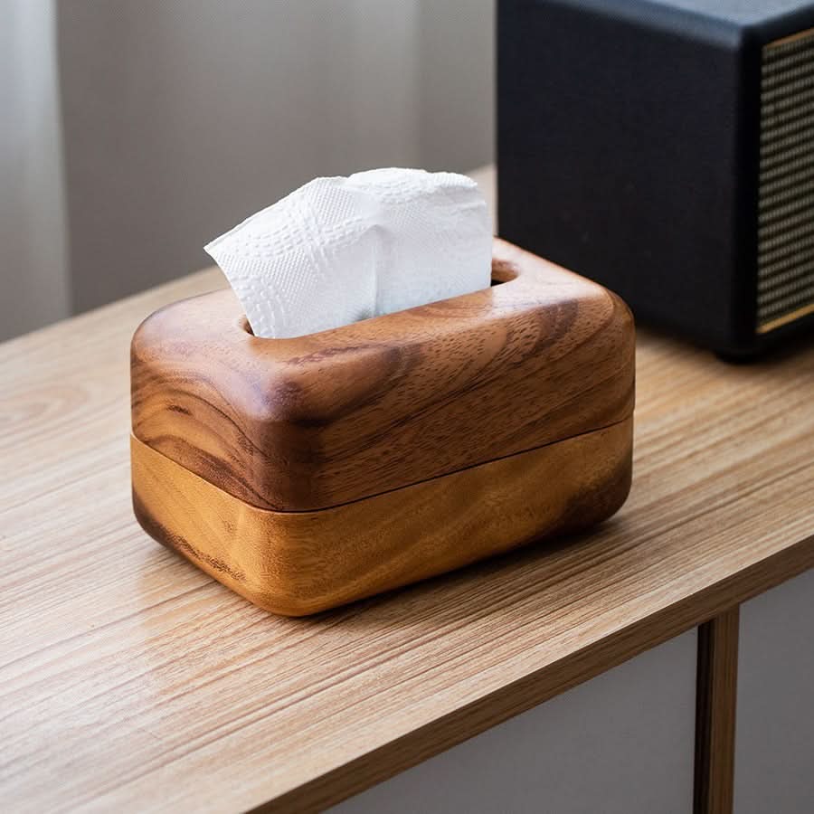 Walnut Wooden Tissue Box