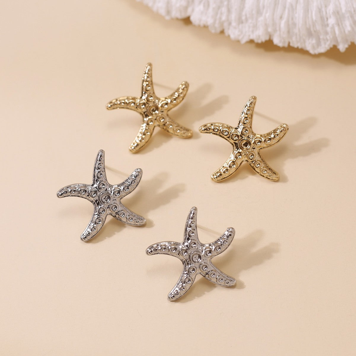 Cute Starfish Earrings for Women – Alloy Beach Vacation Fashion Jewelry