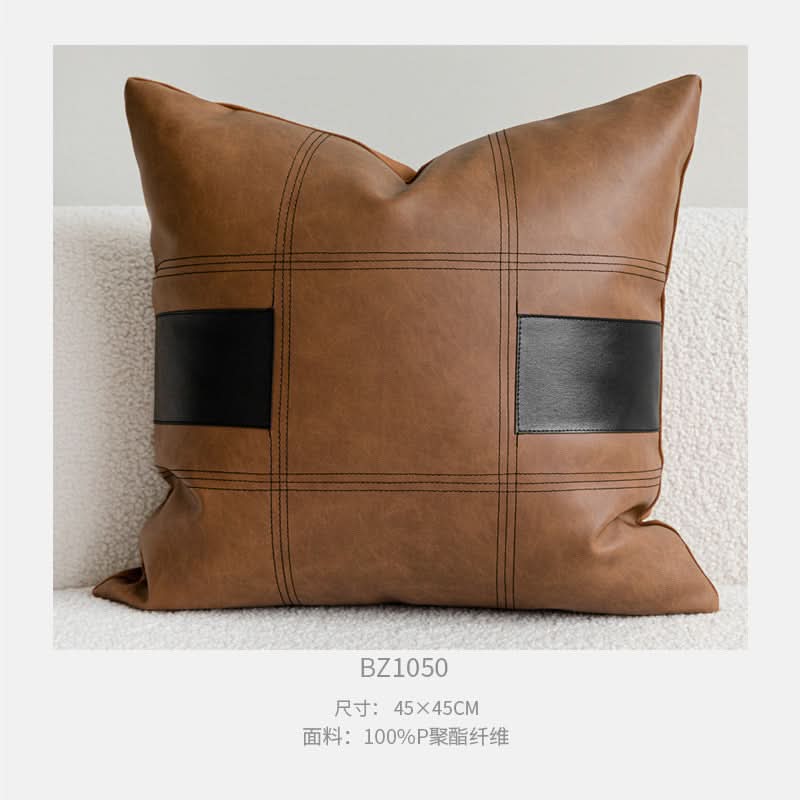 High-End Light Luxury Modern Leather Pillow Cover