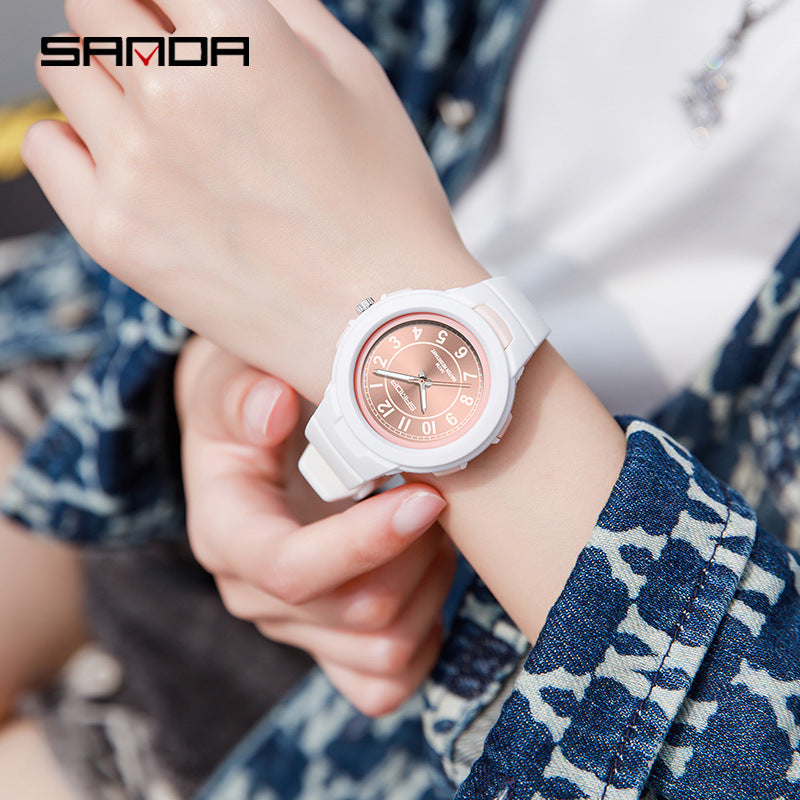 Sanda Waterproof Quartz Watch – Casual Unisex Outdoor Watch with 24-Hour Display
