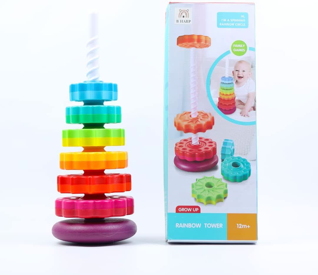Rainbow Rotating Stacking Toy for Toddlers